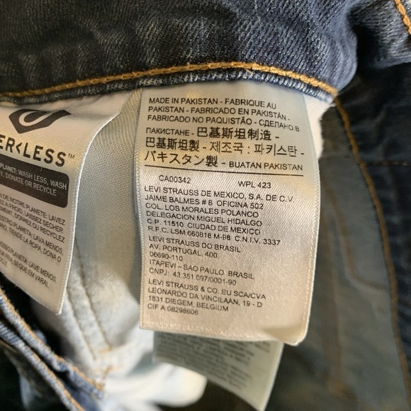 Levis 541 Jeans Mens 33x32 (34x30) Blue Athletic Fit Stretch Medium Wash Zip Fly - Picture 9 of 14